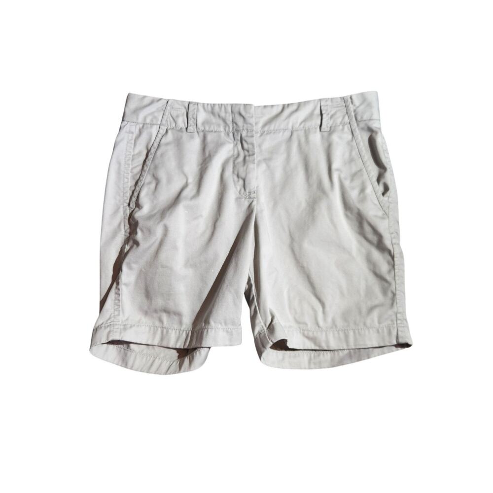 J.Crew Beige Classic Twill Cotton Shorts With 7" Inseam Womens Size 4